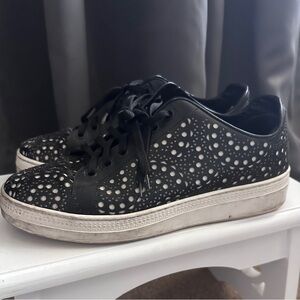 Black Perforated Women's Sneakers